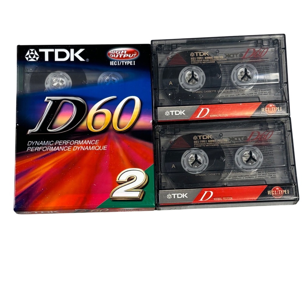TDK D60 Blank Audio Cassette Tapes IEC1/Type1 High Output 4 pack‎
